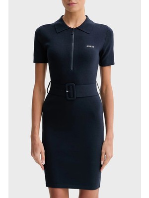 Guess Laurene Slim Fit Kemer Detaylı Fermuarlı Polo Yaka Triko Elbise V6RK08Z4642 Bayan Ellesse V6RK08 Z4642 G7R1