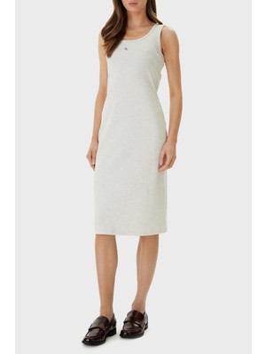 Calvin Klein Pamuklu Slim Fit Logolu Yuvarlak Yaka Elbise LV047F257GP4P Bayan Elbise LV047F257G P4P