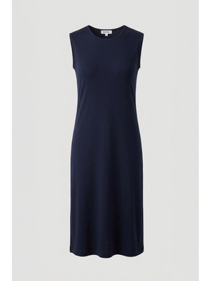 Kayra Kadın Sıfır Yaka Kolsuz Tunik - Lacivert