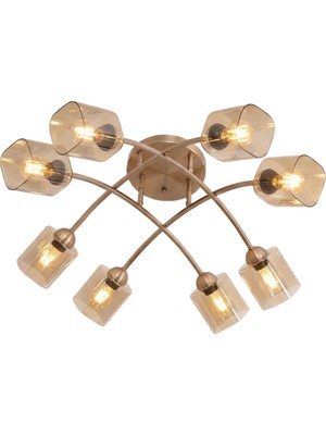 Avonni AR-1930-8E Eskitme Kaplama Modern Avize E27 Metal Cam H: 28 Cm, Ø: 40 cm