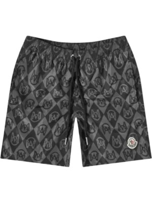 Moncler Monogram Desenli  Deniz Şortu