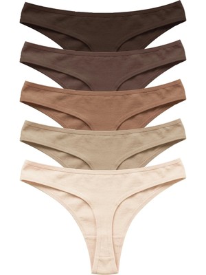 Cottonhill Kadın Tanga Külot 5'li Paket Nefes Alabilir Kumaş ile Rahat Tasarım ve Yumuşak Dokulu