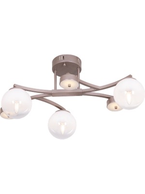 Avonni AR-1961-6CP Cappucino Kaplama Modern Avize E14 Metal Cam H: 35 Cm, Wxd: 30X63 cm