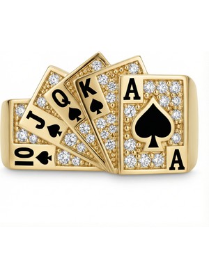 Winners Jewels Maça Flush Royal Poker Yüzük
