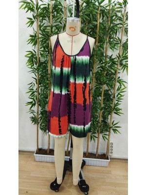 Bizcomoda Kadın Ip Askılı Yuvarlak Yaka Cepli Kısa Şort Süprem Takım