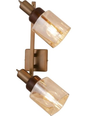 Avonni AR-1920-2Y-EX Eskitme Boya Modern Avize E27 Metal Ahşap H: 25 Cm, Wxd: 50X35 cm