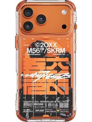 iPhone 17 Pro Max Uyumlu Kılıf Skinarma M-Safe Şarj Özellikli Iml Baskılı x M56 Kapak Turuncu