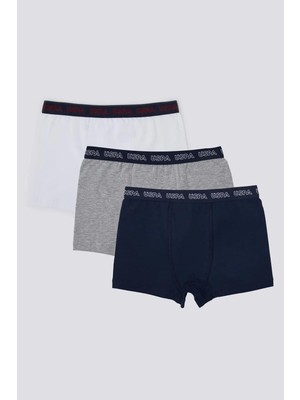 U.S Polo Assn. U.s. Polo Assn. 3'lü Erkek Çocuk Boxer, 1 Adet Lacivert, 1 Adet Gri,1 Adet Beyaz