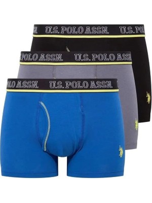 U.S Polo Assn. U.s. Polo Assn. 3'lü Erkek Boxer, Antrasit Saks Siyah Erkek Boxer  %95 Pamuk/cotton %5 Elastan/elasthane