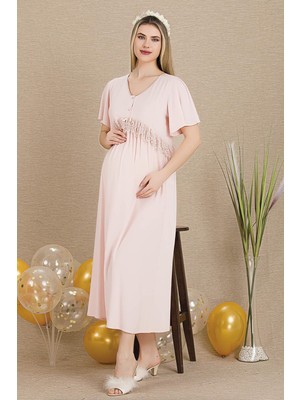 REN Kadın Kısakollu Hamile Lohusa Gecelik