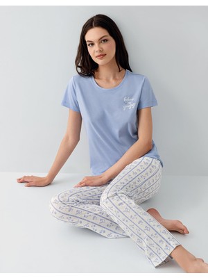 Arnetta Kadın %50 Pamuk %50 Modal Kısa Kollu Pijama Takımı – Yumuşak Dokulu, Rahat Kesim, Büyük Beden Seçenekli