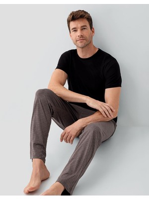 Arnetta Erkek %100 Pamuklu Pijama Takımı – Kısa Kollu Üst & Celi Uzun Alt | Rahat Kalıp