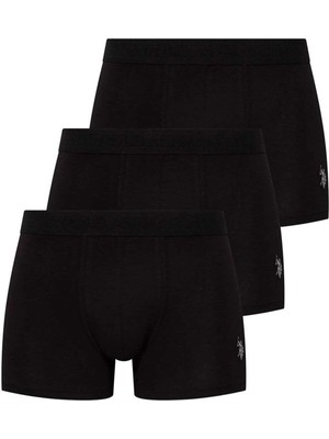 U.S Polo Assn. 3'lü Erkek Modal Düz Renkli Boxer, %47 Modal %47 Pamuk %6 Elastan