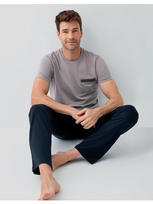 Arnetta Erkek %100 Pamuklu Kutulu 3’lü Pijama Takımı – T-Shirt + Pijama Alt + Şort