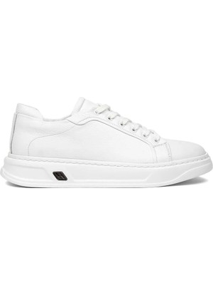 Celal Gültekin Erkek Beyaz Kalın Tabanlı Deri Sneaker