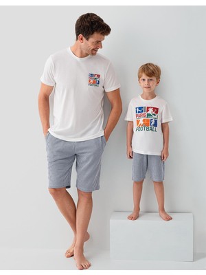 RolyPoly Beyaz Erkek & Çocuk Şort Takımlar Ayrı Ayrı Satılır | %100 Pamuk Baba Oğul Yazlık Takım Kombin