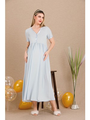 REN Kadın Kısakollu Hamile Lohusa Gecelik