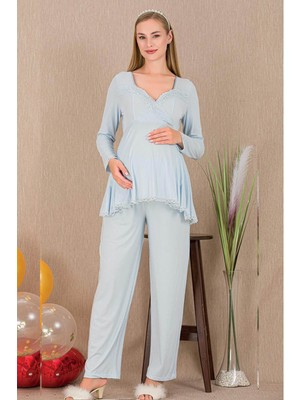 REN Kadın 2'li Uzun Kol Hamile Lohusa Pijama Takım
