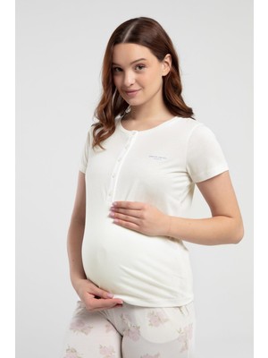 Pierre Cardin Kısakollu Yakası 5 Düğmeli Lohusa Pijama Takım