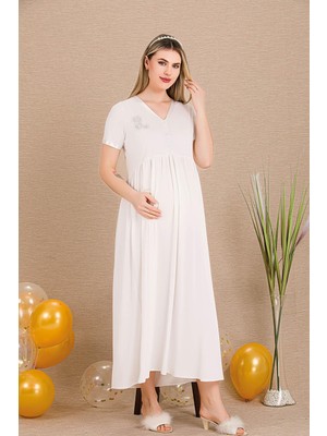 REN Kadın Kısakollu Hamile Lohusa Gecelik