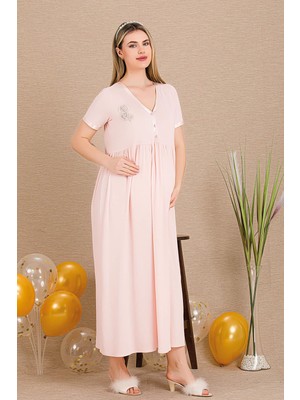 REN Kadın Kısakollu Hamile Lohusa Gecelik