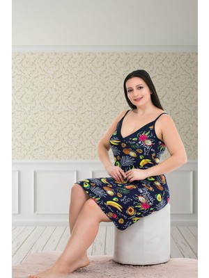 REN Kadın Askılı  Büyük Beden Gecelik, Viskon Kumaş