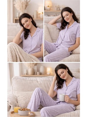 Arnetta Kadın Pijama Takımı %50 Pamuk %50 Modal – Yumuşak Dokulu, Nefes Alan, Günlük Rahat Pijama Takım