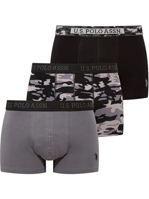 U.S Polo Assn. U.s. Polo Assn. Siyah Antrasit Kamuflaj Erkek Boxer  %95 Pamuk/cotton %5 Elastan/elasthane