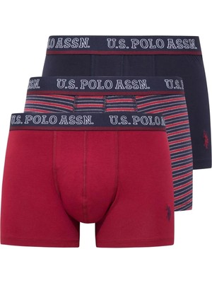U.S Polo Assn. U.s. Polo Assn. 3'lü Pamuklu Likralı Erkek Boxer