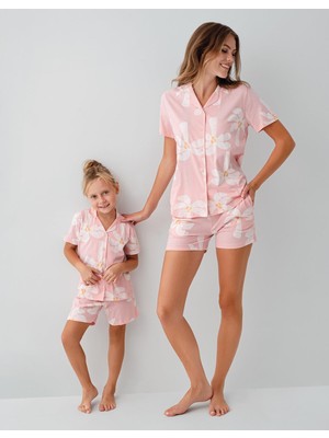 RolyPoly Anne Kız Pijama (Ayrı Ayrı Satılır) Takımı %100 Pamuk – Kısa Kollu Çiçekli Aile Kombini