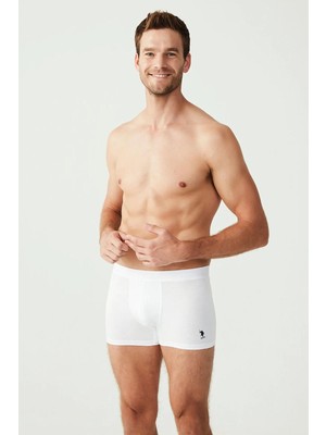 U.S Polo Assn. 3'lü Erkek Modal Düz Renkli Boxer, %47 Modal %47 Pamuk %6 Elastan