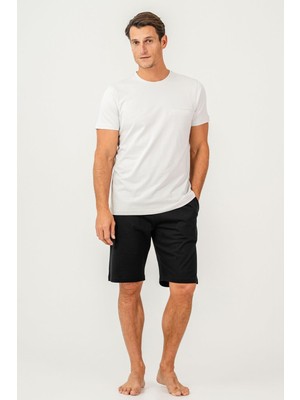 Arnetta Erkek Tişört Şort Takım %100 Pamuk – Cepli Şortlu Rahat Ev & Günlük Kullanım Takımı