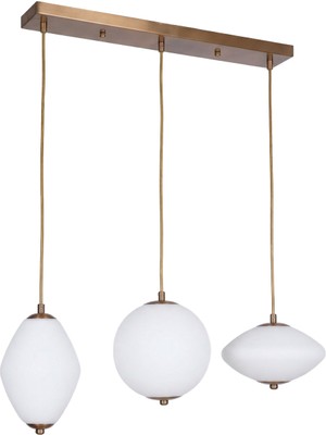 Avonni AV-1954-3EY Eskitme Kaplama Modern Avize LED Metal Cam H: 80 Cm, Wxd: 15X80 cm