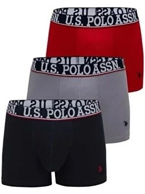 U.S Polo Assn. U.s. Polo Assn. 3'lü Erkek Boxer, Antrasit Bordo Siyah Erkek Boxer  %95 Pamuk/cotton %5 Elastan/elasthane