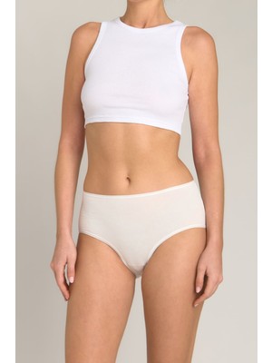 Lovely Things Dorıs Modal Karışımlı Yüksek Bel Hıpster Külot - Ekru