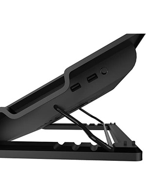 INC-341FXS Ergonomik USB Sessiz 7"-17" Notebook Stand Soğutucu Gürültü Seviyesi 10 Dba 140 Mmlik Fan Ile Güçlü Hava Akımı 2 USB Girişi Isı Yayılımıyla Yüksek Performans Güç Girişi 075 W