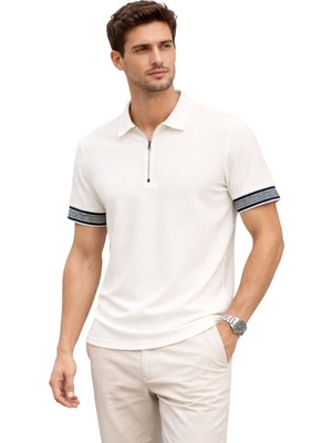 Cazador 44715 Polo Yaka T-Shirt Erkek Ekru Tişört