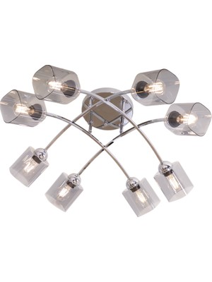 Avonni AR-1930-8K Krom Kaplama Modern Avize E27 Metal Cam H: 28 Cm, Ø: 40 cm