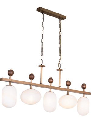 Avonni AV-1949-5EY Eskitme Kaplama Modern Avize E27 Metal Cam H: 80 Cm, Wxd: 15X80 cm