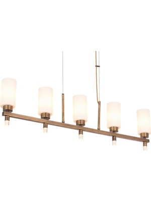 Avonni AV-1948-5EY Eskitme Kaplama Modern Avize E27 Metal Cam H: 70 Cm, Wxd: 15X80 cm