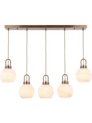 Avonni AV-1956-5EY Eskitme Kaplama Modern Avize E27 Metal Cam H: 80 Cm, Wxd: 18X80 cm