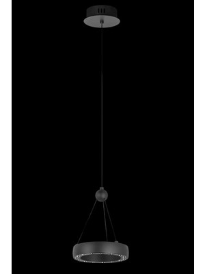 Avonni AV-5305-1BSY Siyah Boya Klasik Avize LED Metal H: 100 Cm, Ø: 13 cm