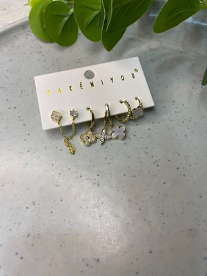 Yakemiyou Yonca Sallantılı 6'lı Küpe