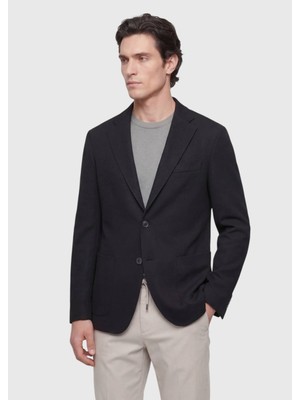 Ramsey Siyah Shirt Shoulder Slim Fit %100 Pamuk Örme Ceket
