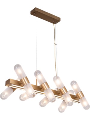 Avonni AV-1937-8E-YM Eskitme Kaplama Modern Avize E14 Metal Cam H: 100 Cm, Wxd: 50X90 cm