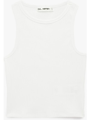 Koton Pamuklu Kaşkorse Kolsuz Bisiklet Yaka Bluz