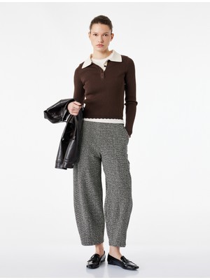 Koton Metalik Iplik Detaylı Parıltılı Cepli Tüvit Balon Pantolon