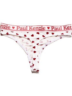 Paul Kenzie Valentine Collection - Kadın String Külot - Burgundy Hearts
