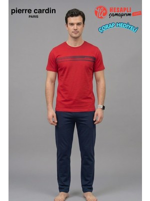 Pierre Cardin Paris Premium Erkek Kısa Kollu %100 Pamuklu Rahat Kalıp Pijama Takım