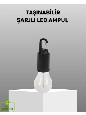 Nemere İthalat Şarjlı Kancalı LED Lamba – Kamp, Balkon ve Acil Durum Işığı Nemere Ithalat
